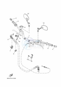 XSR700 MTM690 (BEE1) drawing STEERING HANDLE & CABLE