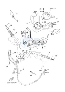 YP250R X-MAX 250 (2DL1 2DL1 2DL1 2DL1) drawing STEERING HANDLE & CABLE