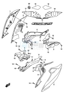 GSX-S125 drawing FUEL TANK SIDE COVER (GSX-S125MLXL8 P21)