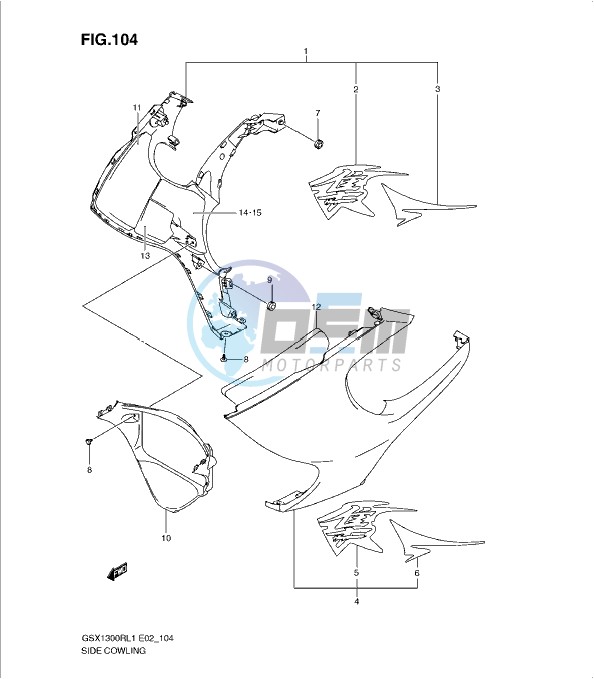 SIDE COWLING (GSX1300RUFL1 E19)