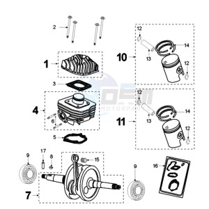 VIVA XRA BE drawing CRANKSHAFT AND CYLINDER