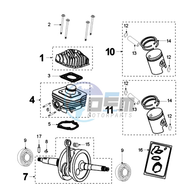 CRANKSHAFT AND CYLINDER