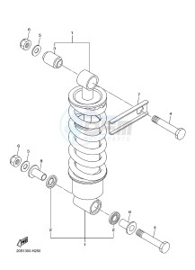 XJ6F 600 DIVERSION F (1CWP 1CWN) drawing REAR SUSPENSION