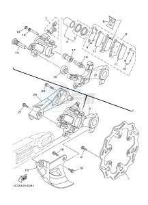 WR450F (1DX3) drawing REAR BRAKE CALIPER