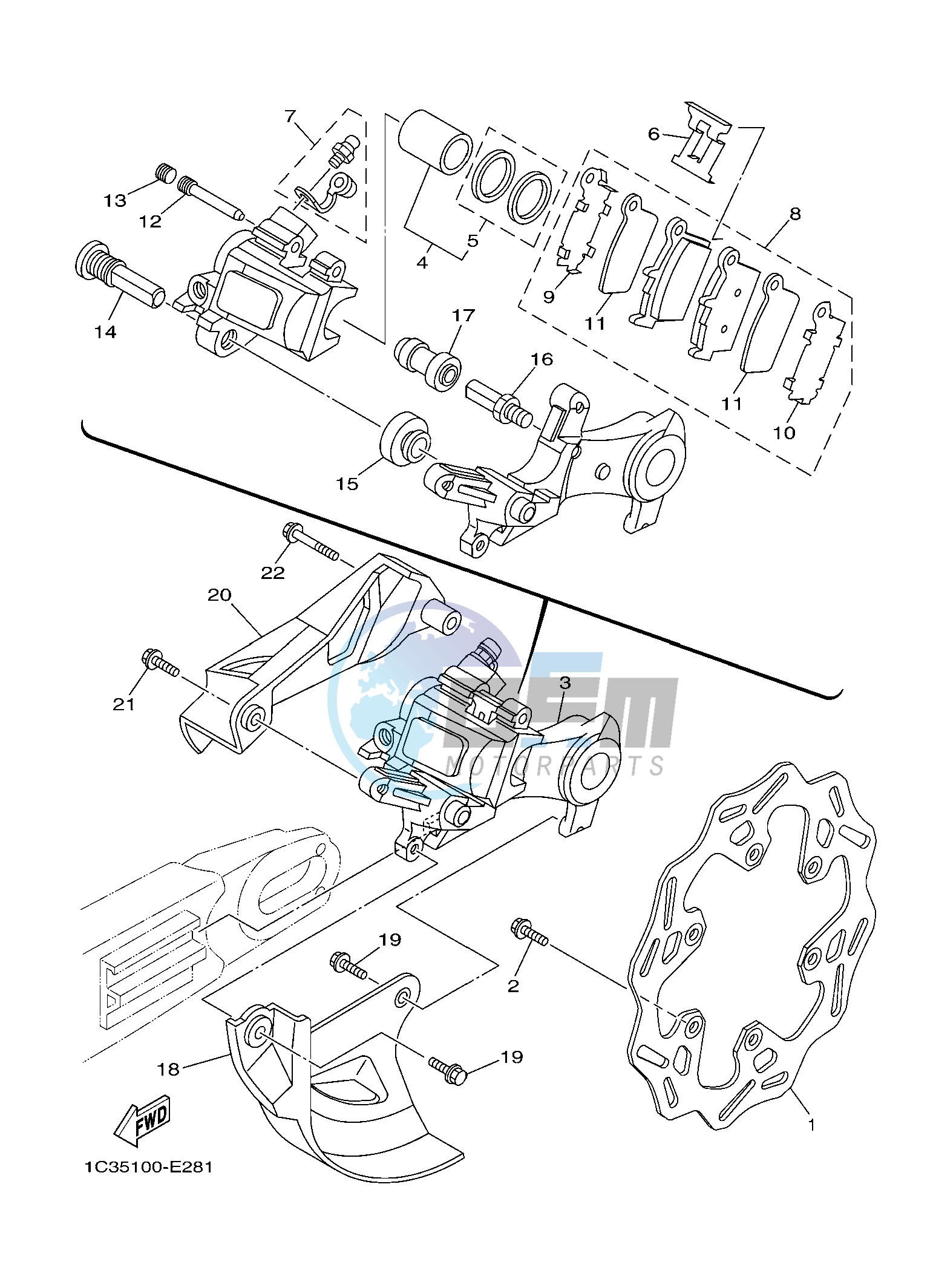 REAR BRAKE CALIPER