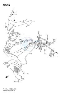 AN400 (E03) Burgman drawing FRONT LEG SHIELD (AN400AL1 E33)