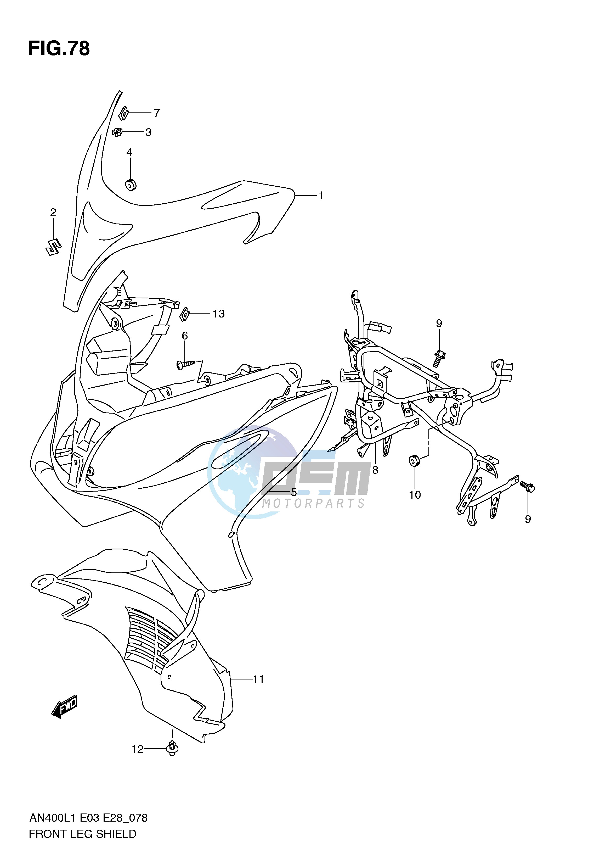 FRONT LEG SHIELD (AN400AL1 E33)