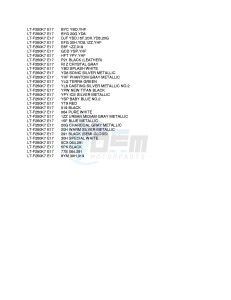 LT-F250 (E17) drawing * COLOR CHART *