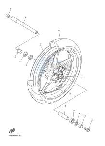 YZF-R1B 1000 (1KBH) drawing FRONT WHEEL