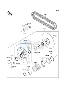 KVF750_4X4 KVF750D9F EU GB drawing Driven Converter/Drive Belt