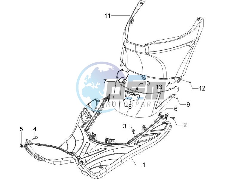 Central cover - Footrests