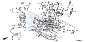 VFR800XD CrossRunner - VFR800X UK - (E) drawing CYLINDER HEAD (REAR)