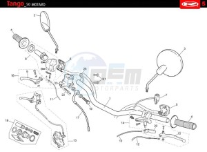 TANGO-50-MOTARD-WHITE drawing HANDLEBAR - CONTROLS