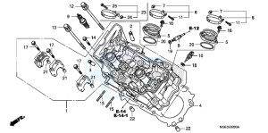 VFR1200FD VFR1200F UK - (E) drawing CYLINDER HEAD (FRONT)