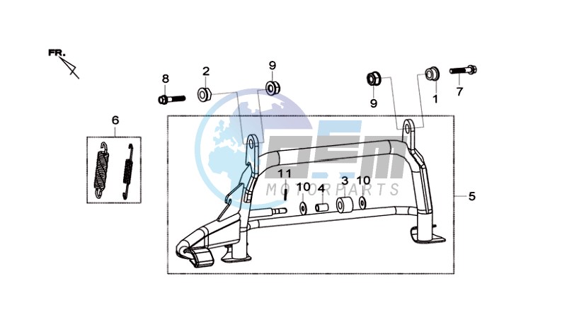 CENTRAL STAND -SIDE STAND- KICKSTARTER PEDAL