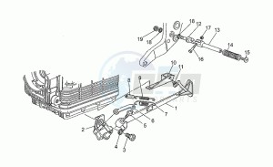 Daytona 1000 drawing Foot rests - lateral stand