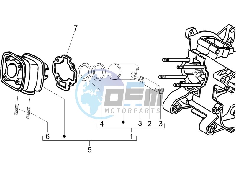 Cylinder-piston-wrist pin unit