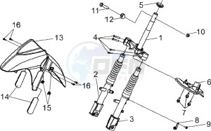 JET SPORT X SR 50 drawing FRONT FORK/ FRONT FENDER