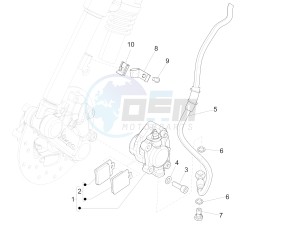 Primavera 150 4T 3V iGET (APAC) (AU, CN, EX, RI, TN) drawing Brakes pipes - Calipers