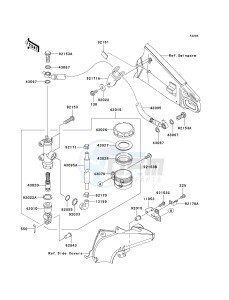 ZX 600 N [ZX-6RR] (N1) N1 drawing REAR MASTER CYLINDER