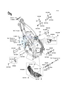 KX250F KX250W9F EU drawing Frame Fittings