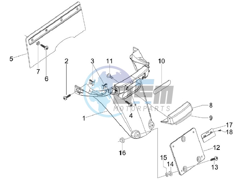 Rear cover - Splash guard