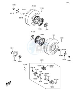 BRUTE FORCE 300 KVF300CGF EU drawing Rear Hub