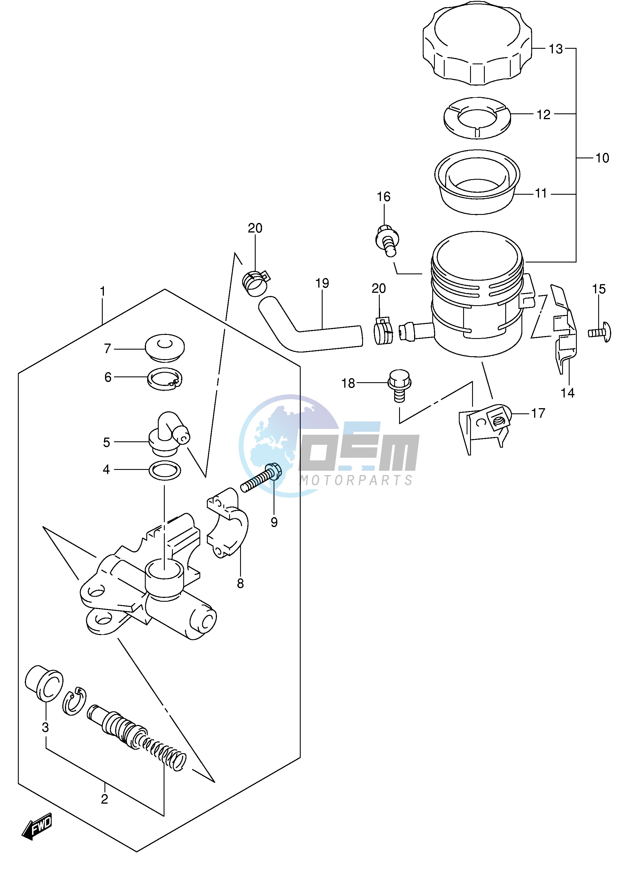 FRONT MASTER CYLINDER (SV650SX SUX SY SUY SK1 SK2 SUK2)