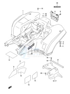 LT-A500X(Z) drawing REAR FENDER (LT-A500XL2 P17)