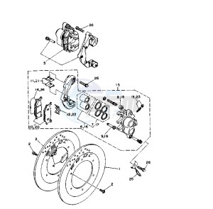 XV VIRAGO 1100 11000 drawing FRONT BRAKE CALIPER