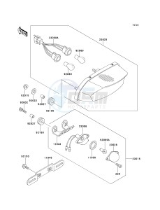 ZX 1100 E [GPZ 1100] (E1-E3) [GPZ 1100] drawing TAILLIGHT-- S- -