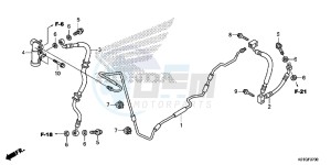 SH125SG SH300A UK - (E) drawing REAR BRAKE HOSE/ BRAKE PIPE