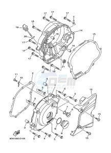 YBR125EGS YBR125G (43BL) drawing CRANKCASE COVER 1