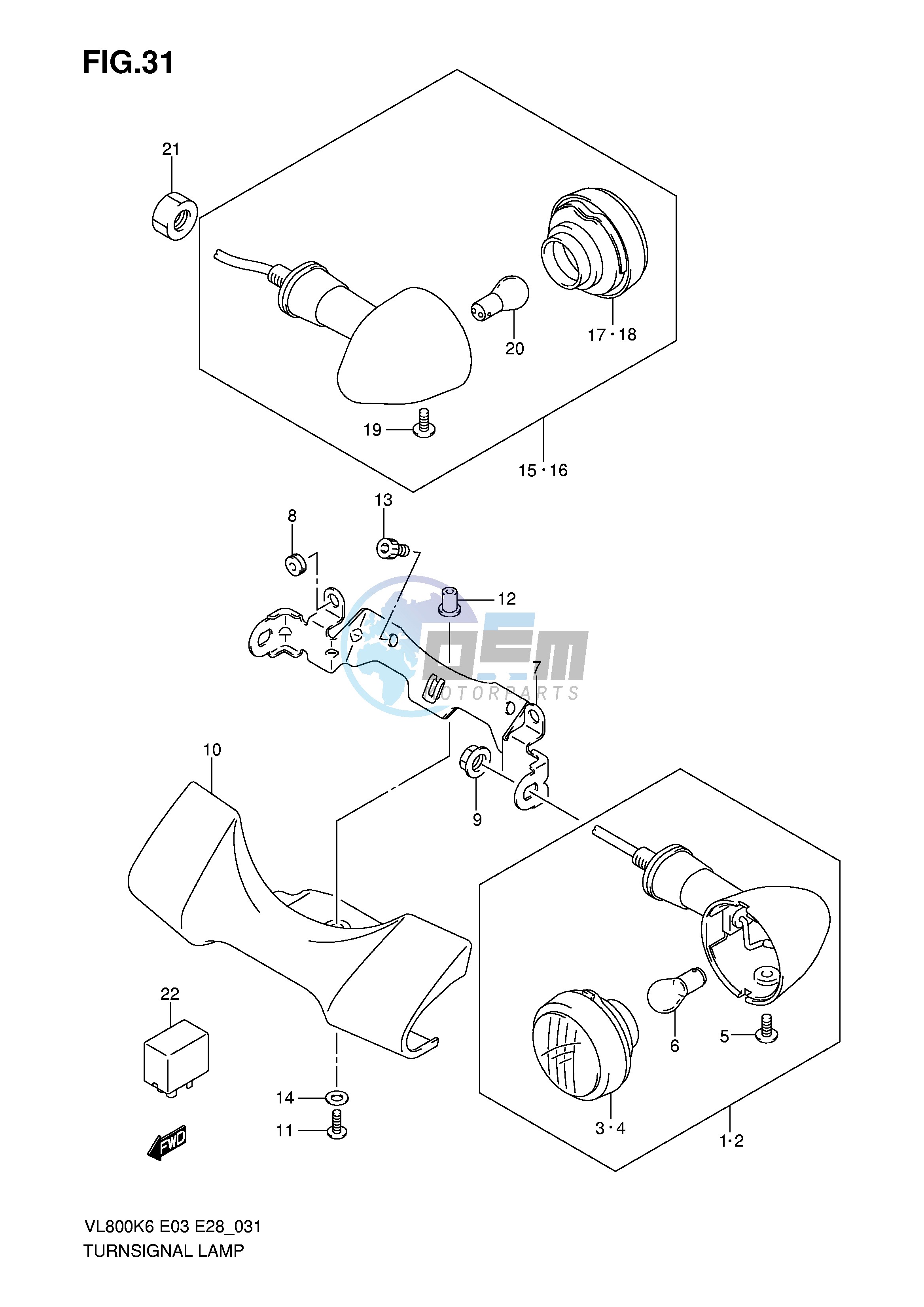 TURNSIGNAL FRONT & REAR LAMP (MODEL K6)