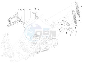 X Evo 125 Euro 3 (UK) drawing Rear suspension - Shock absorber/s