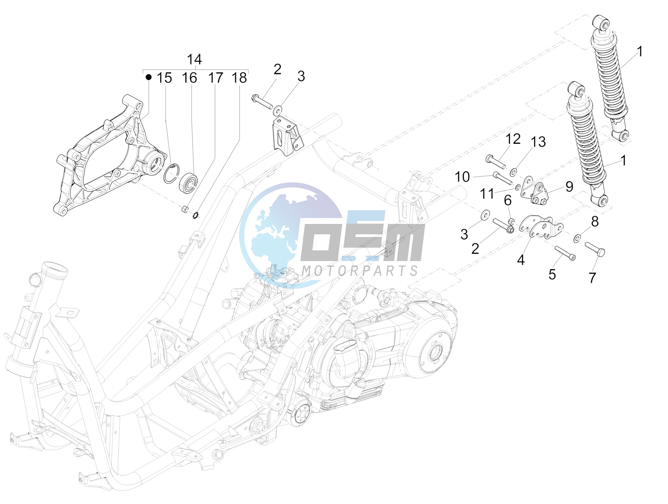 Rear suspension - Shock absorber/s