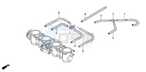 CBR600F drawing THROTTLE BODY (TUBING)