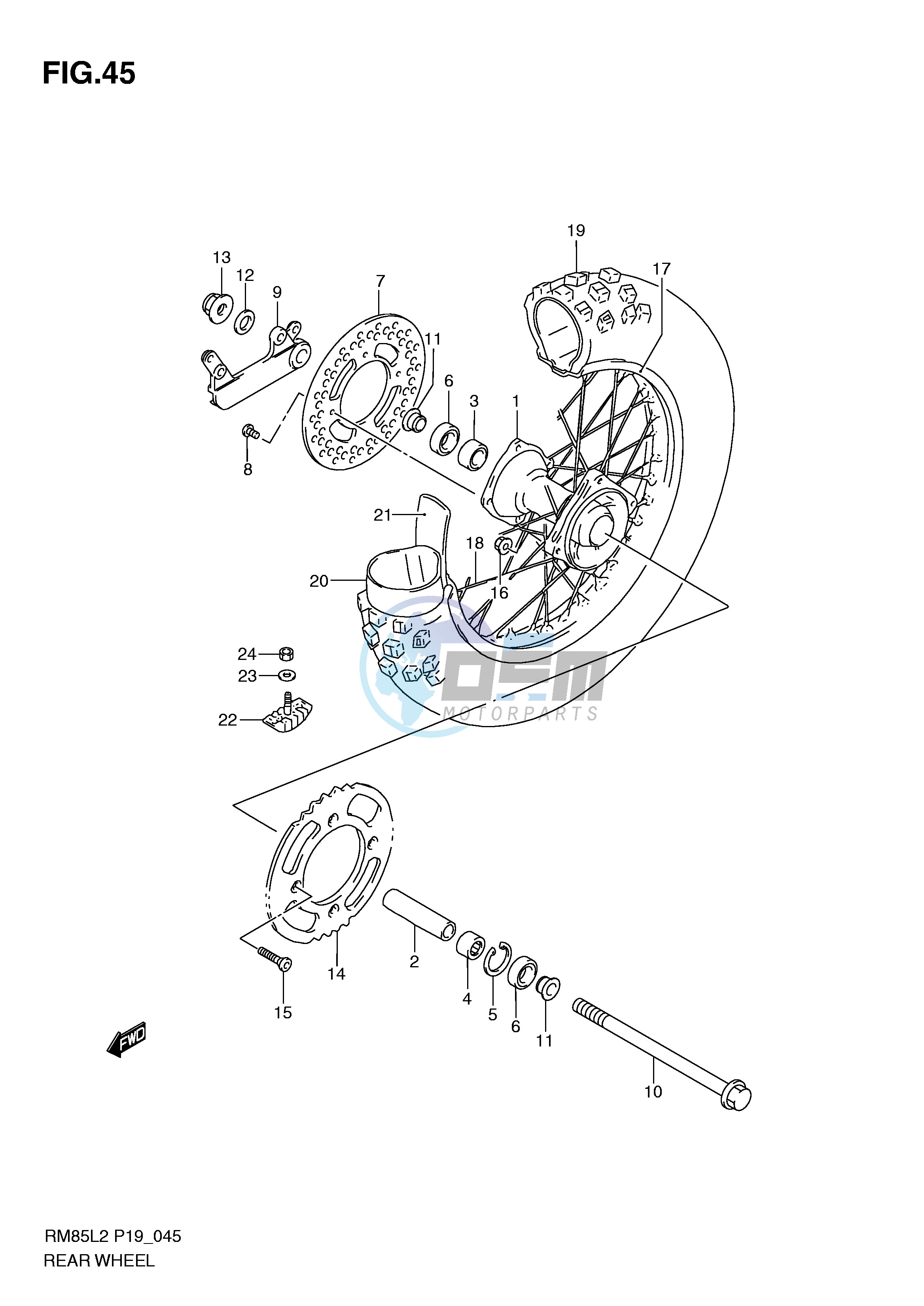 REAR WHEEL (RM85LL2 P19)