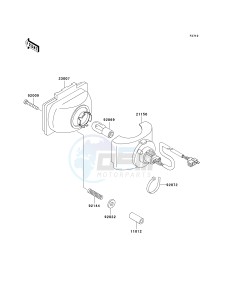 KLF 250 A [BAYOU 250] (A6F-A9F) A6F drawing HEADLIGHT-- S- -