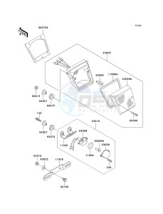 KL 650 A [KLR650] (A10-A14) [KLR650] drawing TAILLIGHT-- S- -