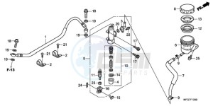 CB600F9 Spain - (SP) drawing REAR BRAKE MASTER CYLINDER (CB600F/F3)