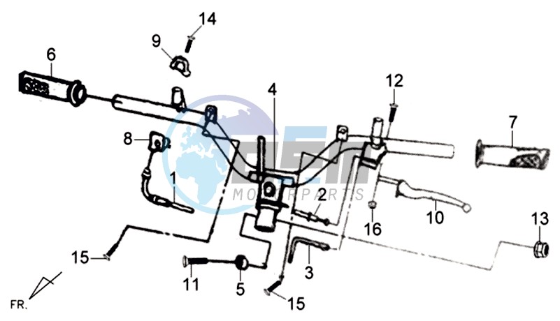 HANDLEBAR / BRAKE LEVERS CPL  L/R