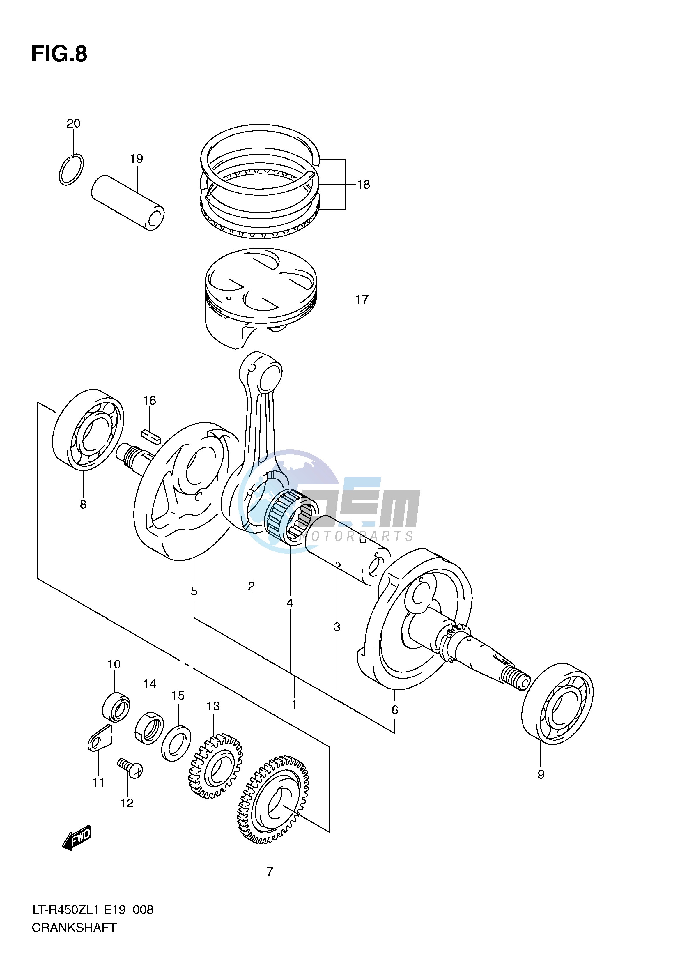 CRANKSHAFT (LT-R450ZL1 E19)