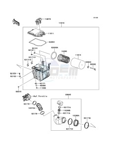 KFX450R KSF450B9F EU drawing Air Cleaner