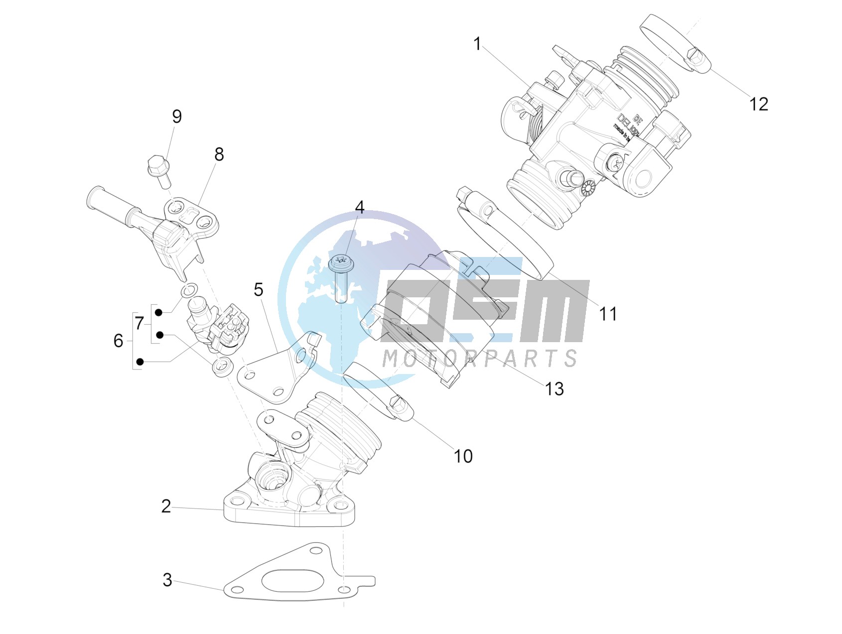 Throttle body - Injector - Union pipe