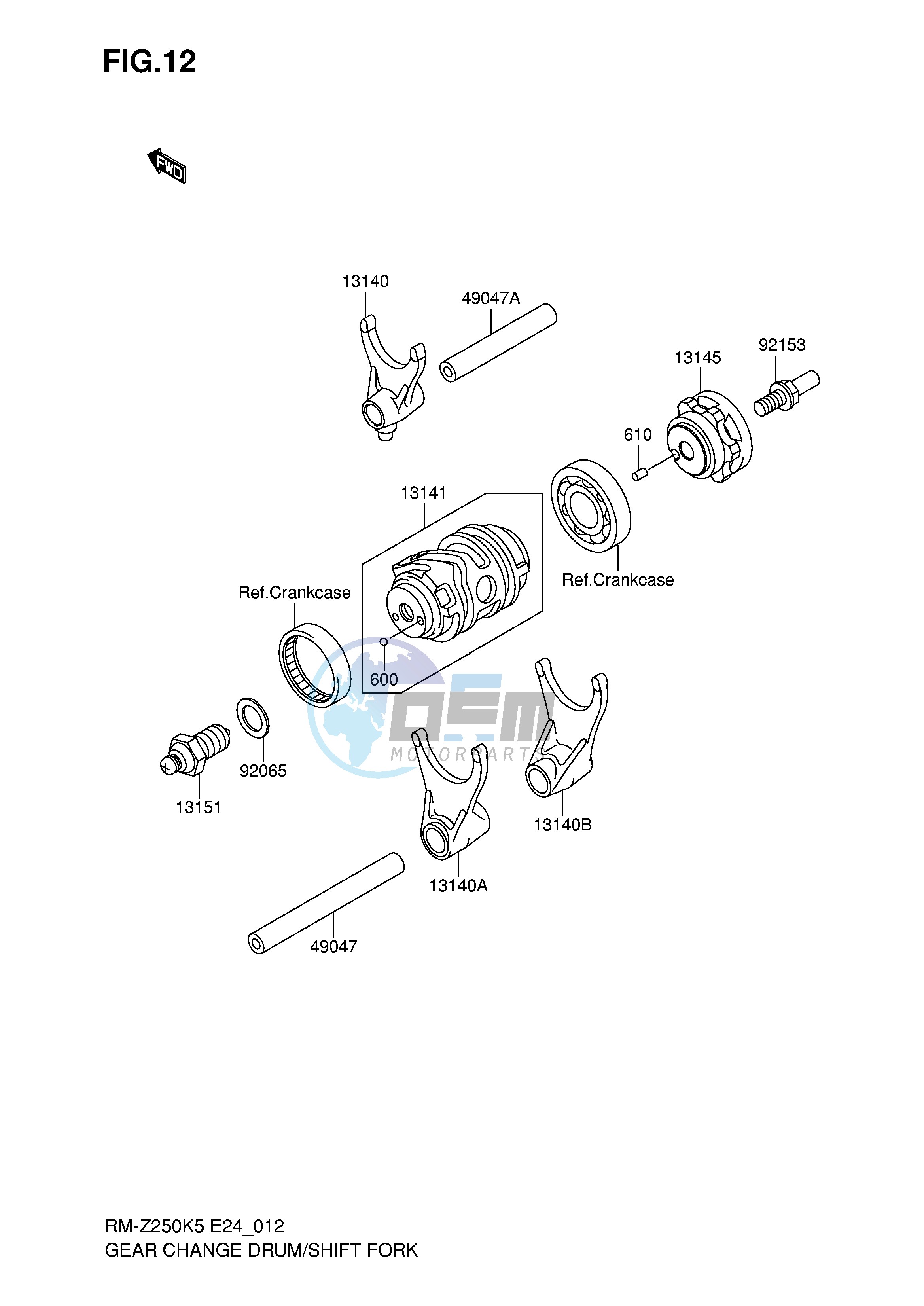 GEAR CHANGE DRUM SHIFT FORK