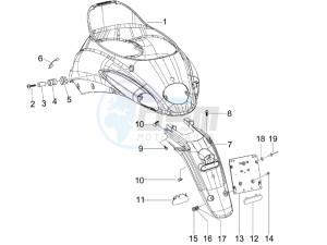 Liberty 125 4t Delivery e3 drawing Rear cover - Splash guard