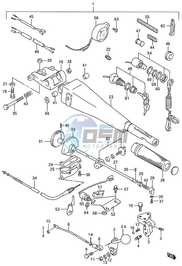 Tiller Handle (1996 to 2000)