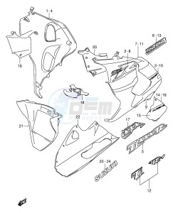 TL1000R (E2) drawing UNDER COWLING (MODEL W)