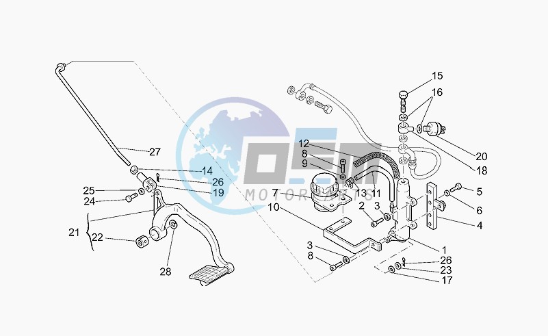 Rear master cylinder